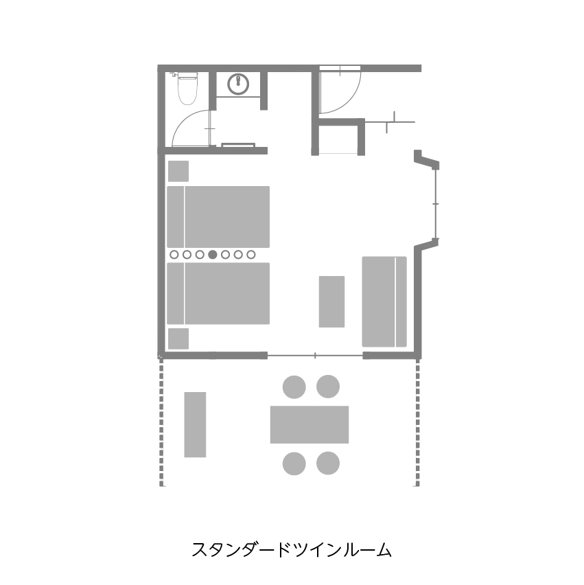 スタンダードツインルームの間取り図