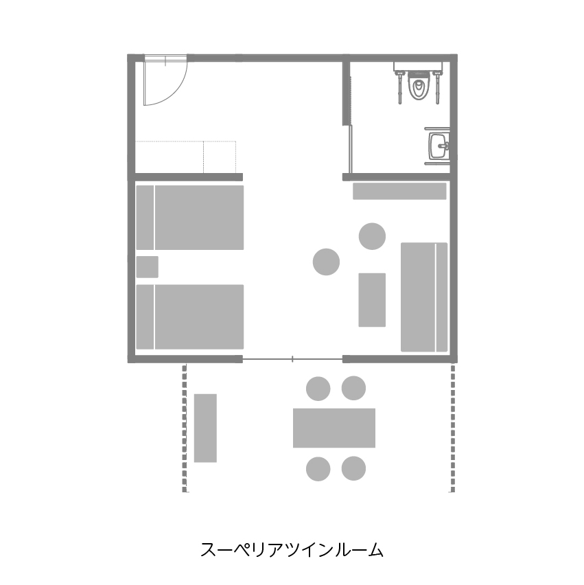 スーペリアツインルームの間取り図