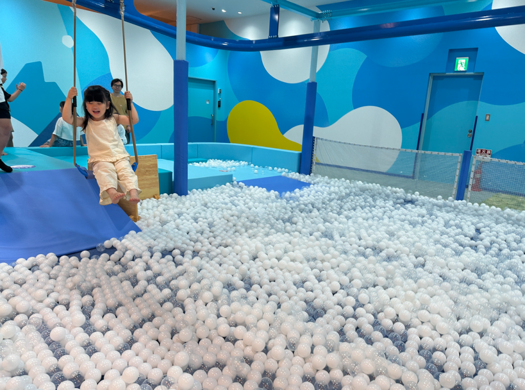 ちきゅうのにわ 東久留米店 スカイレールグライダーで遊ぶお子さんの写真