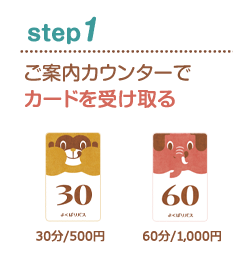 よくばりパス step1 ご案内カウンターでカードを受け取る